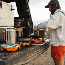 Cooking a meal in the Jetboil Genesis 4 Burner Stove Bundle