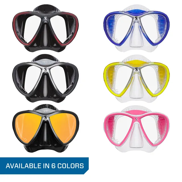 Synergy 2 Twin Trufit Dive Mask, Black/Silver Mirrored