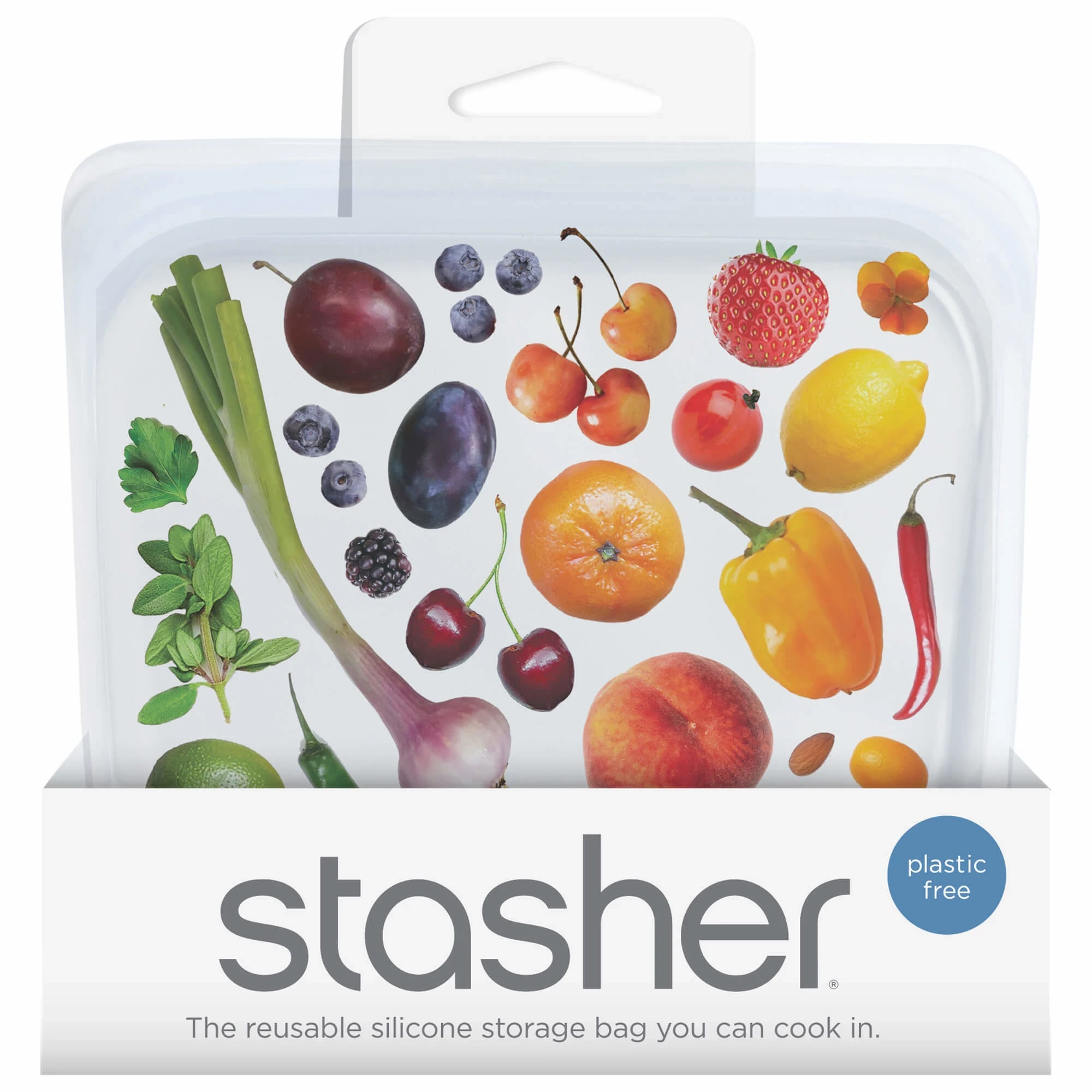 Clear Stasher Sandwich Bag in product packaging