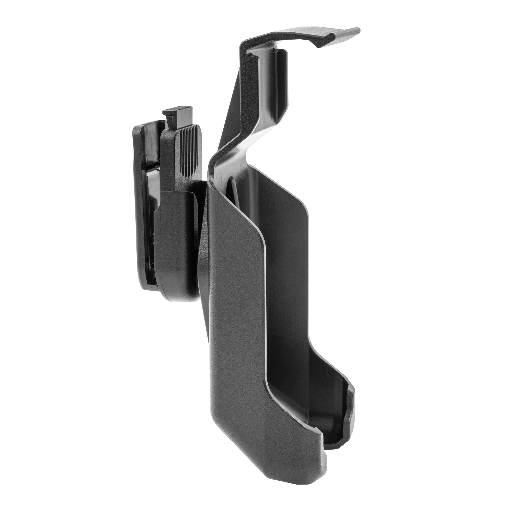 Advanced GPS Navigation Wireless Remote Cradle shown from the side with the clip attached