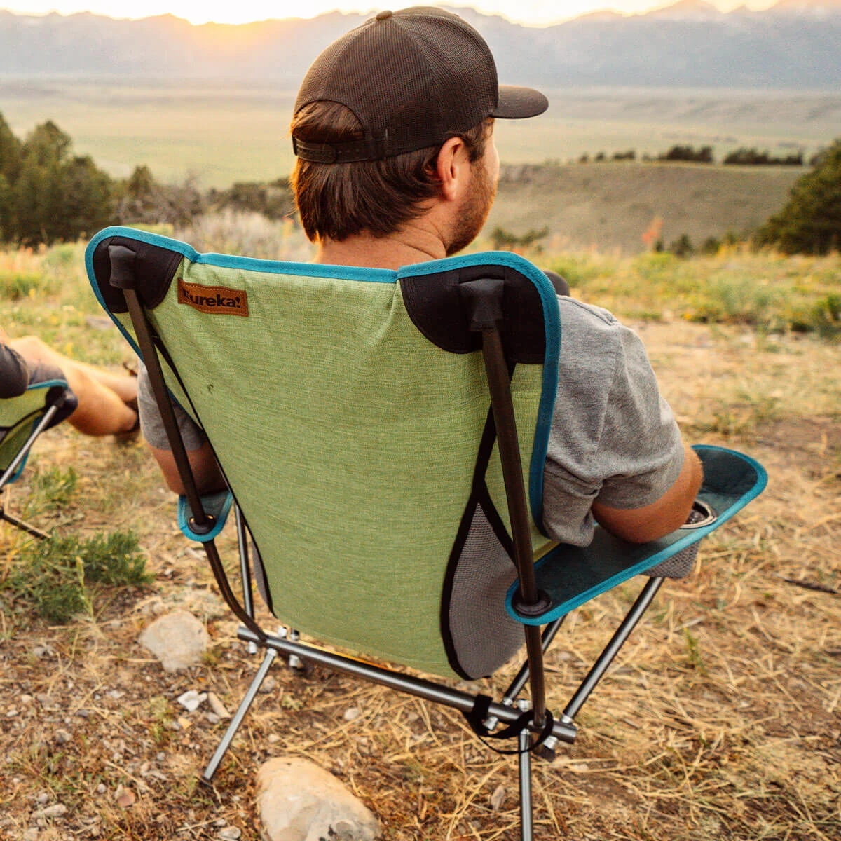Outside Sitting in the Eureka! Tagalong Highback Camp Chair enjoying a beautiful sunrise