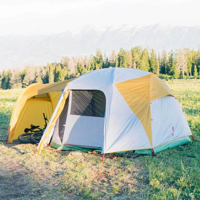 Boondocker Hotel 6 tent set up in meadow