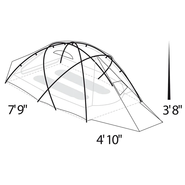 High Camp 2 Person Tent spec diagram