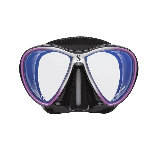 Synergy Twin Trufit Dive Mask, Black/Purple/Silver Mirrored