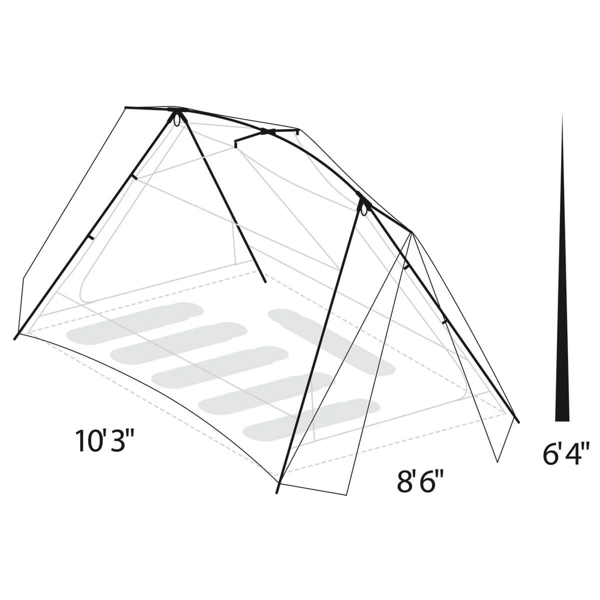 Timberline SQ Outfitter 6 person tent spec diagram