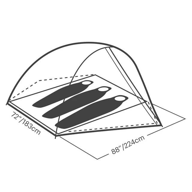 X-Loft 3 tent spec diagram