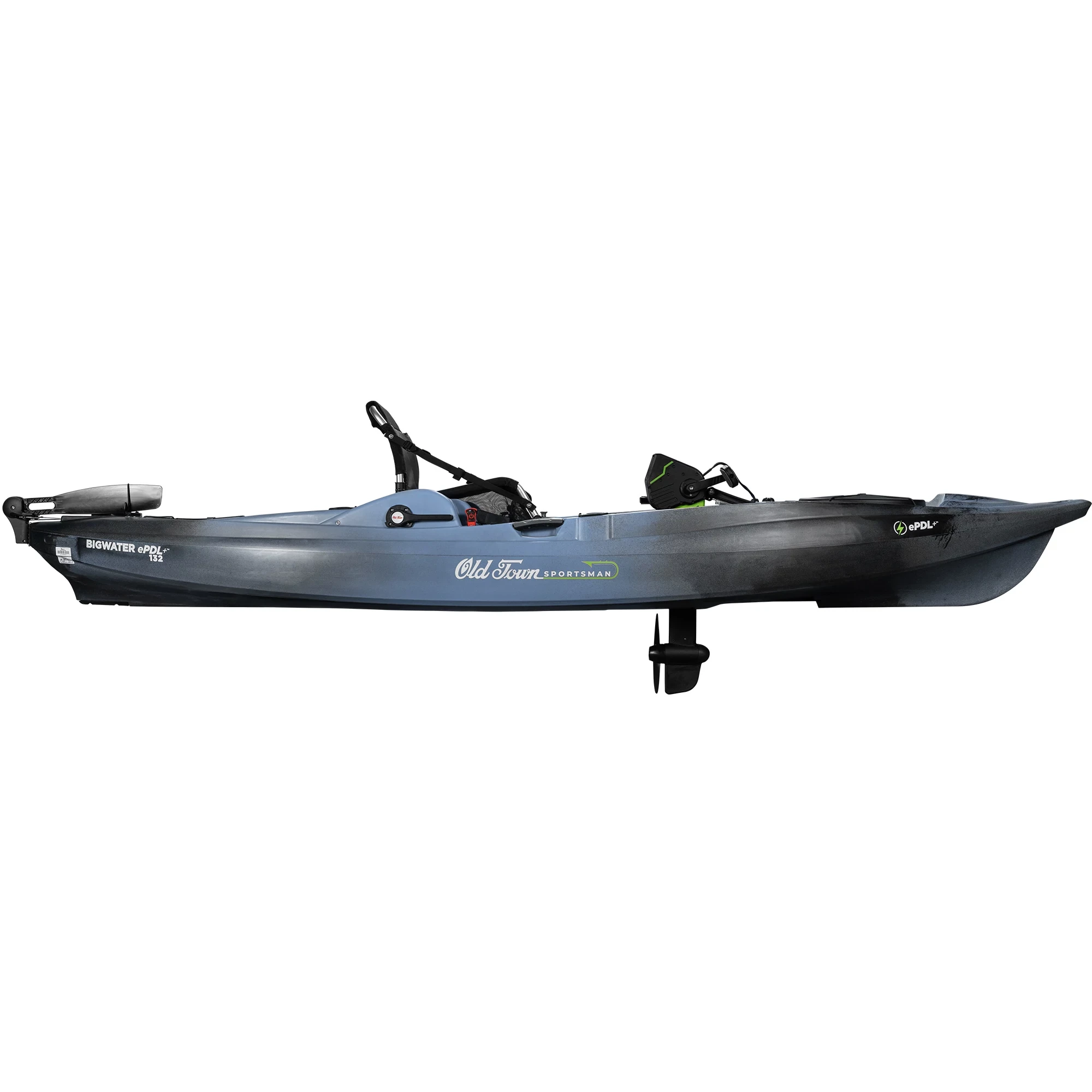Side View with Prop Down on Sportsman BigWater ePDL+ 132 - Steel Camo