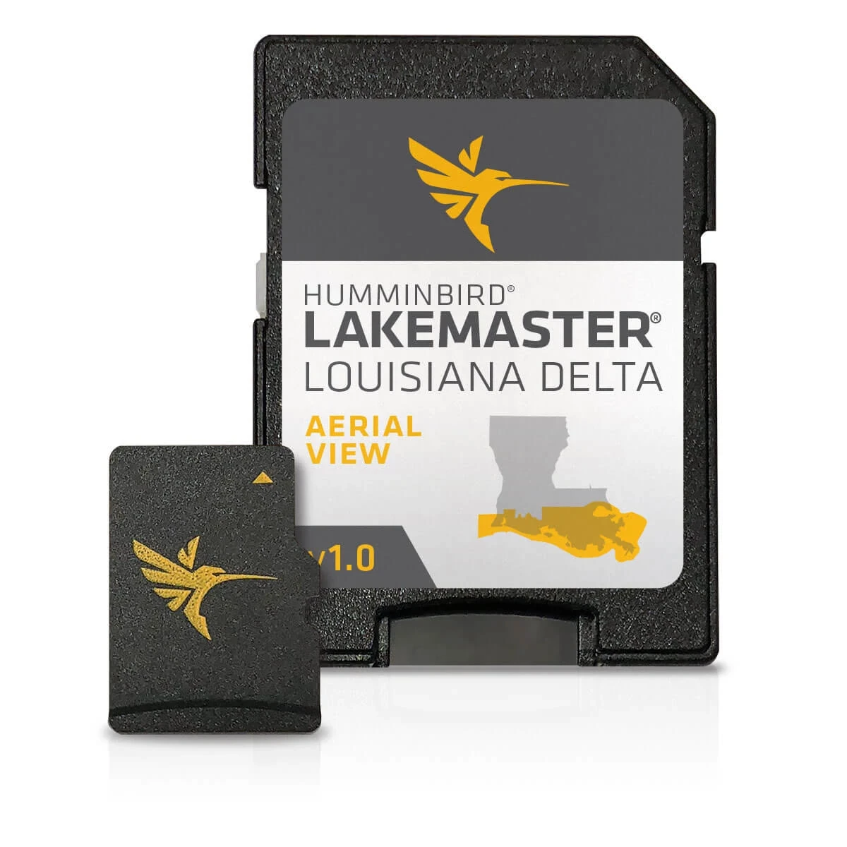 LakeMaster Louisiana Delta Aerial View v1 SD card with micro SD card