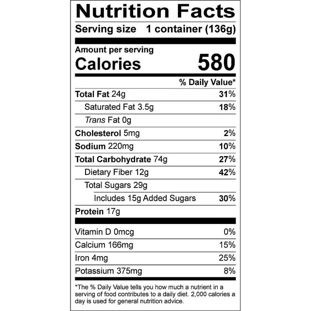 Good To-Go Granola nutritional info