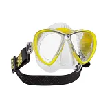 Synergy 2 Twin Trufit Dive Mask, w/Comfort Strap, Clear/Silver-Yellow