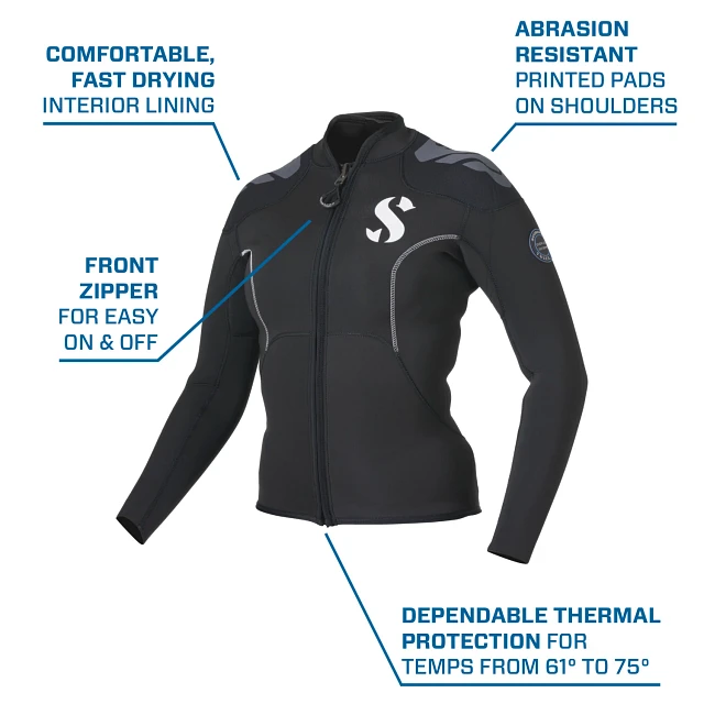 Everflex YULEX® Dive Long Sleeve Top, Women, 3mm, XS Everflex YULEX® Dive Long Sleeve Top, Women, 3mm, XS