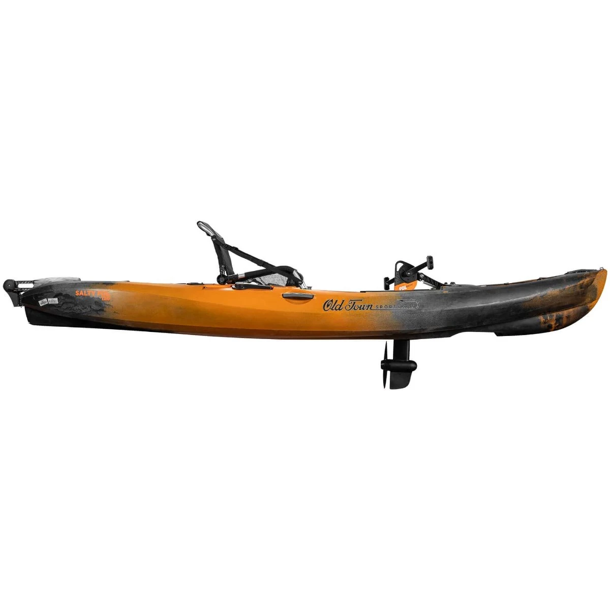 Old Town Sportsman Salty PDL 120 - Ember Camo - Side View prop down