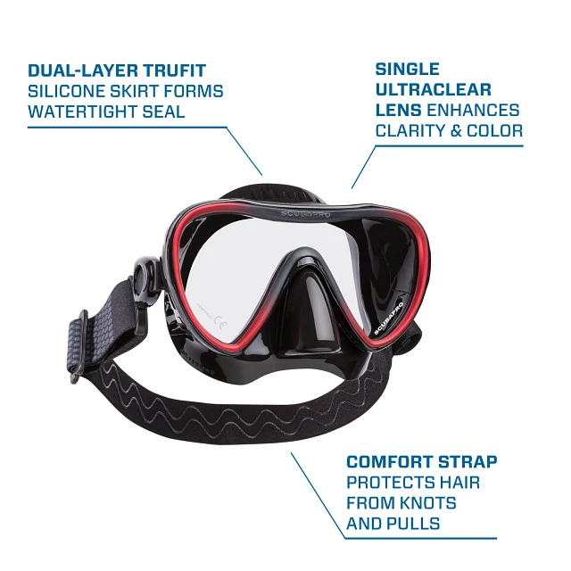 Synergy 2 Trufit Dive Mask, Black/Red - SCUBAPRO Synergy 2 Trufit Dive Mask, Black/Red - SCUBAPRO