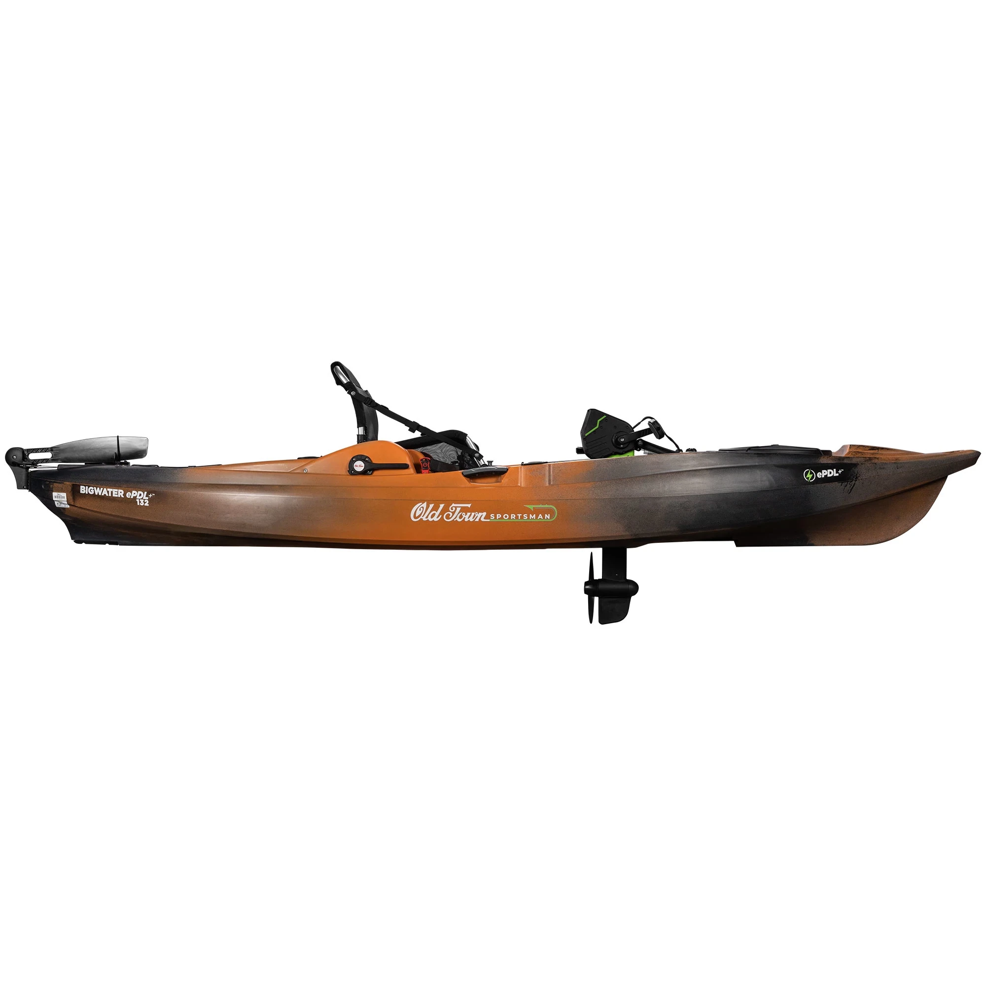 Side View with Prop Down on Sportsman BigWater ePDL+ 132 - Ember Camo