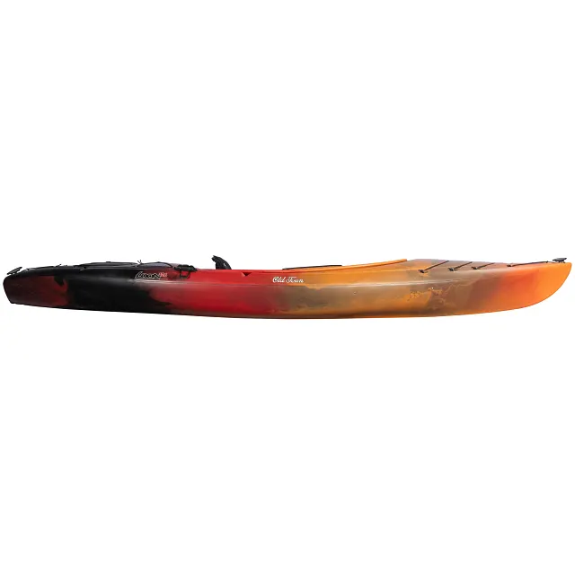 Side view of the Old Town Loon 126 Lava recreational kayak