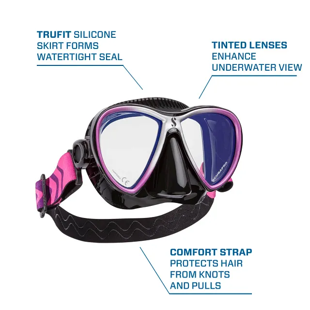 Synergy Twin Trufit Dive Mask, Black/Purple/Silver Mirrored