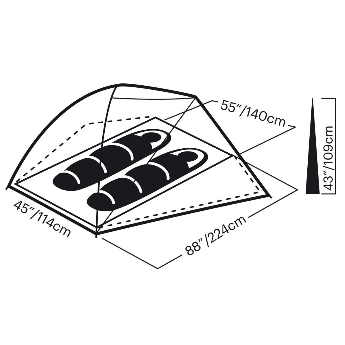 Midori 2 tent spec diagram
