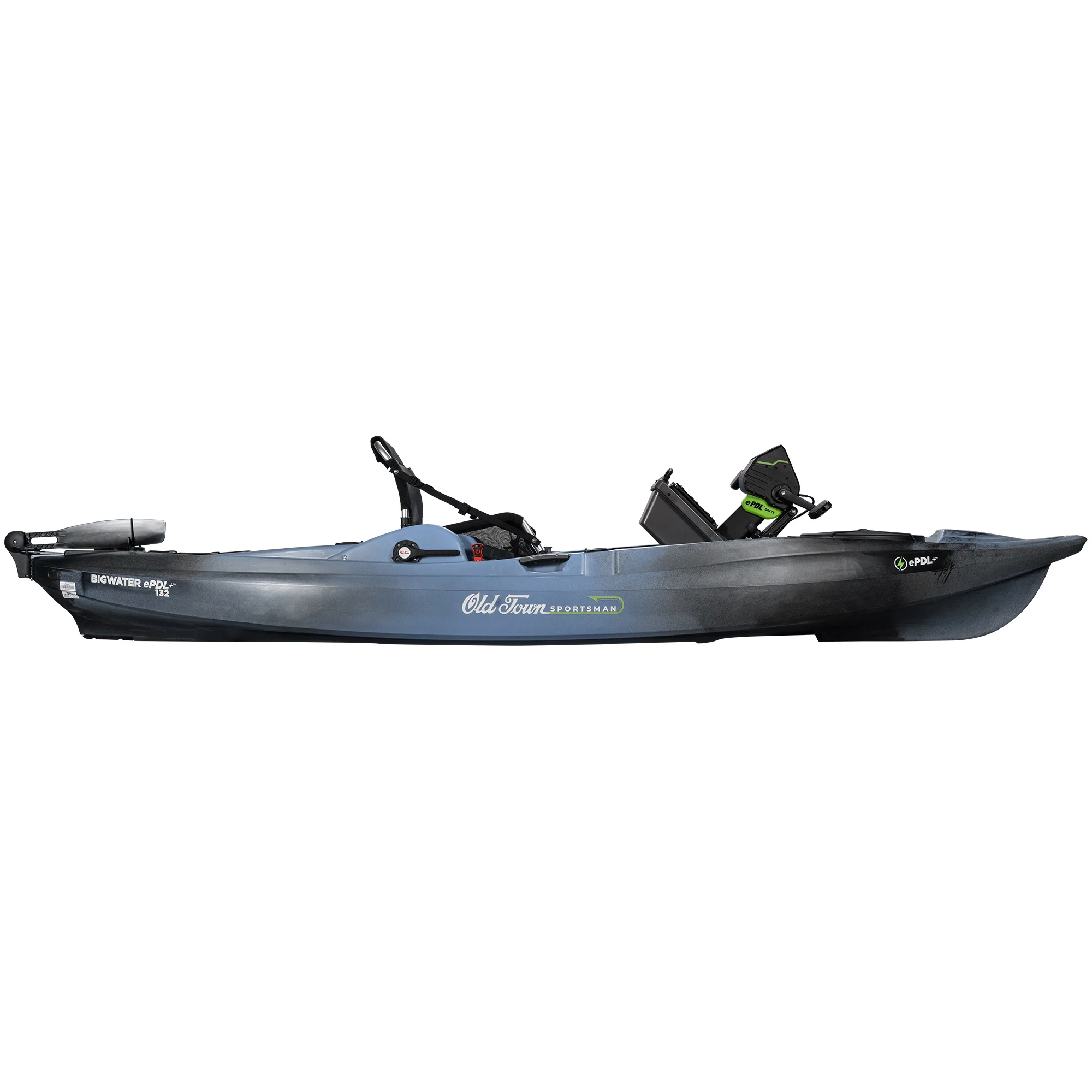 Side View with Prop Up on Sportsman BigWater ePDL+ 132 - Steel Camo