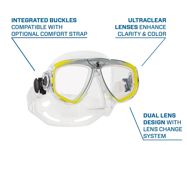 Zoom Dive Mask, Yellow/Silver