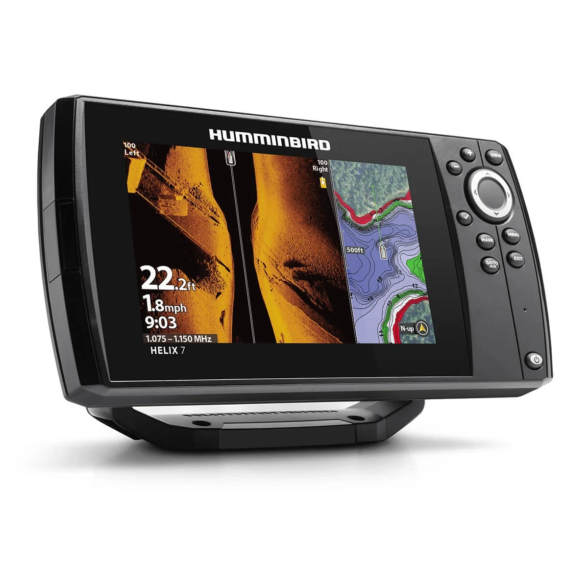 HELIX 7 CHIRP MEGA Side Imaging GPS G4 viewing at a right angle