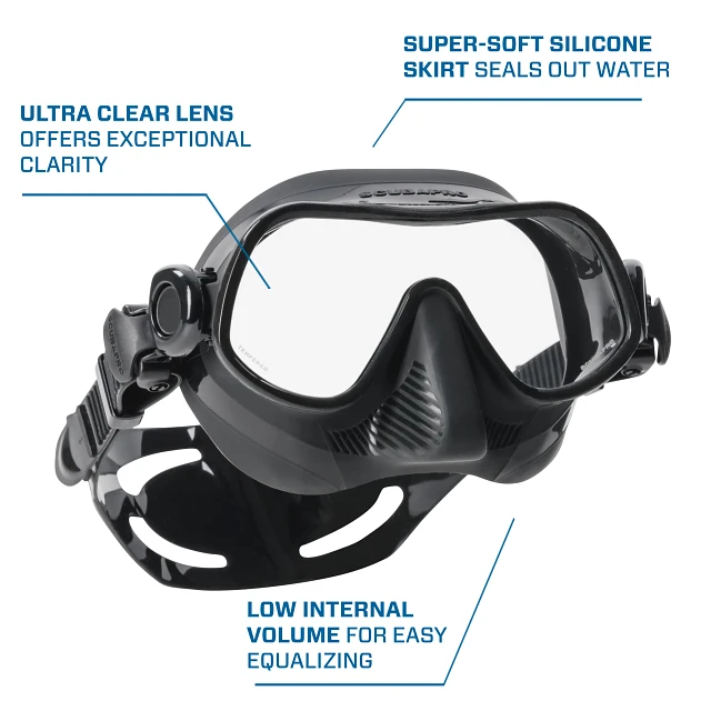 Steel Pro Dive Mask, Black