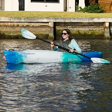 Paddling in the Old Town Vapor 10XT kayak with a Carlisle Magic Paddle