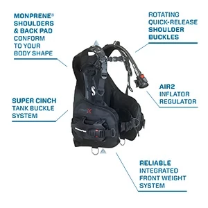 Hydros X BCD w/Air2, Men, Black, S - SCUBAPRO Hydros X BCD w/Air2, Men, Black, S - SCUBAPRO
