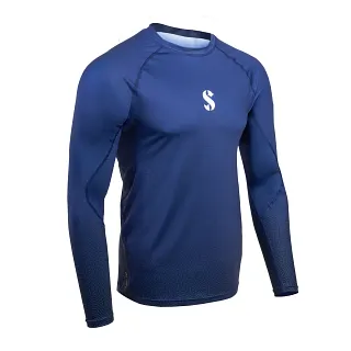 UPF 50 T-Flex Loose-Fit Rash Guard, Long Sleeve, Men, Marine