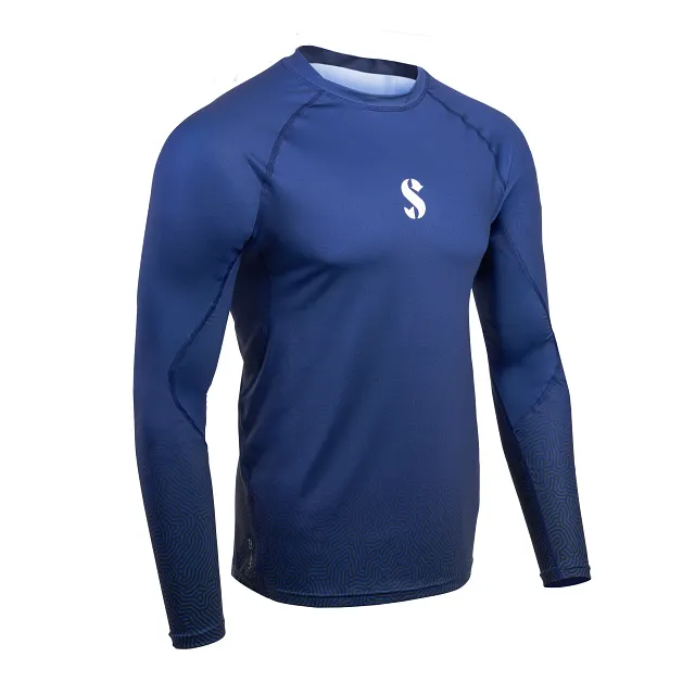 UPF 50 T-Flex Loose-Fit Rash Guard, Long Sleeve, Men, Marine