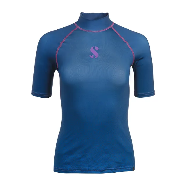 UPF 50 T-Flex Rash Guard, Short Sleeve, Women, Ocean