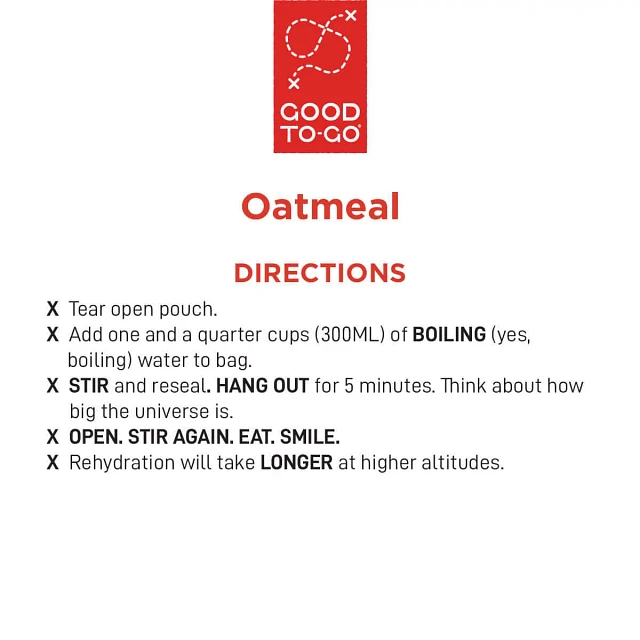 Good To-Go Oatmeal Directions