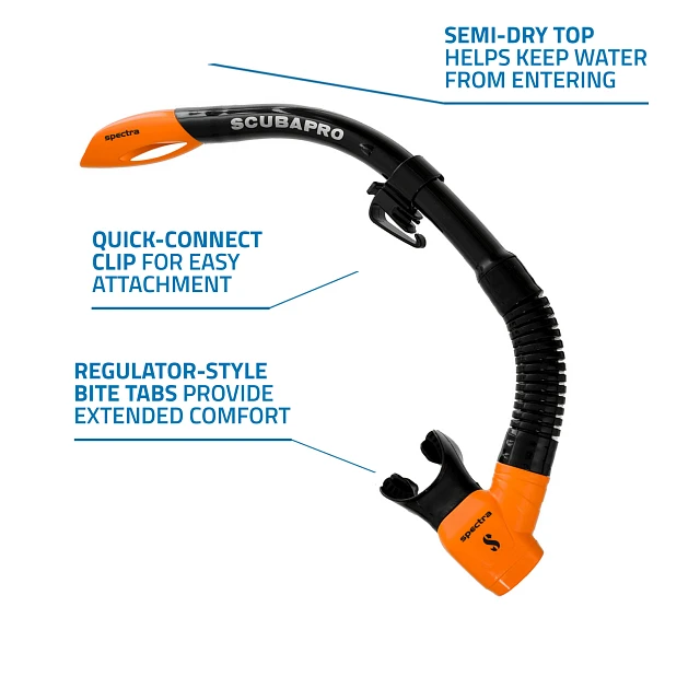 Spectra Snorkel, Black/Orange - SCUBAPRO Spectra Snorkel, Black/Orange - SCUBAPRO