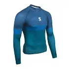 UPF 50 T-Flex Rash Guard, Long Sleeve, Men, Wave - Right