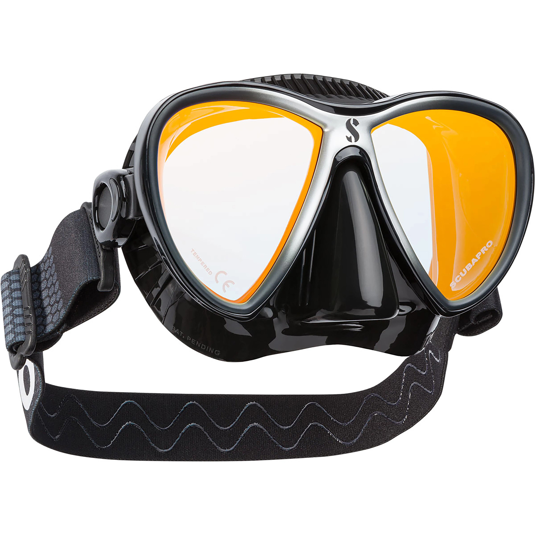 Synergy Twin Trufit Dive Mask, Black/Silver Mirrored