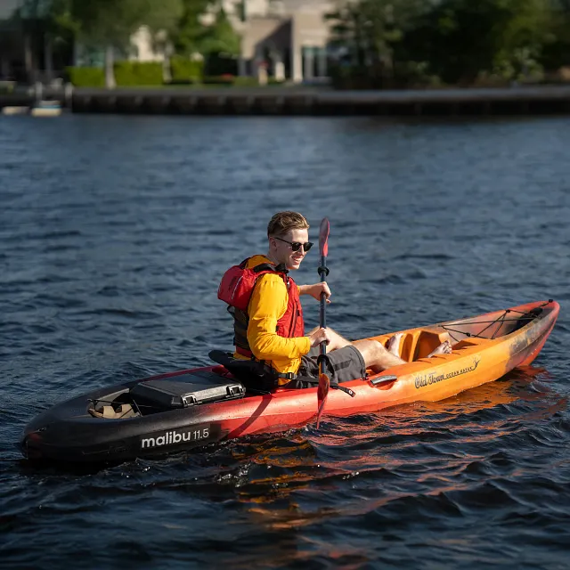 Paddling in the Old Town Ocean Kayak Malibu 11.5