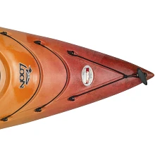 Front bungees and carry handle on bow of Loon 106 kayak