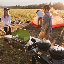 Setting up the camp kitchen with JetLinked stoves