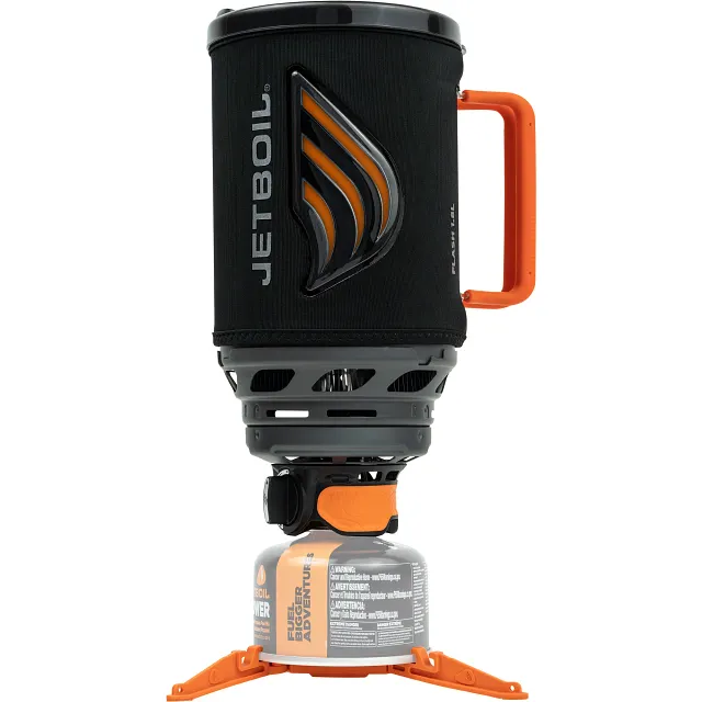 Fully assembled Jetboil Flash 1.8L Fast Boil System with handles out