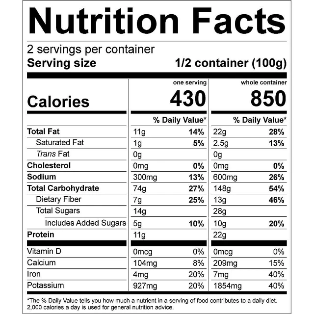 Good To-Go Classic Marinara with Pasta Nutritional Information