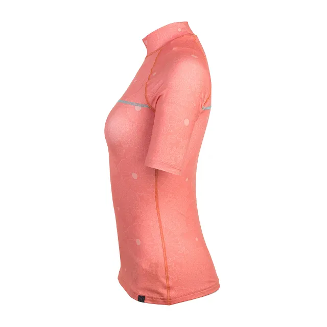 UPF 50 T-Flex Rash Guard, Short Sleeve, Women, Coral