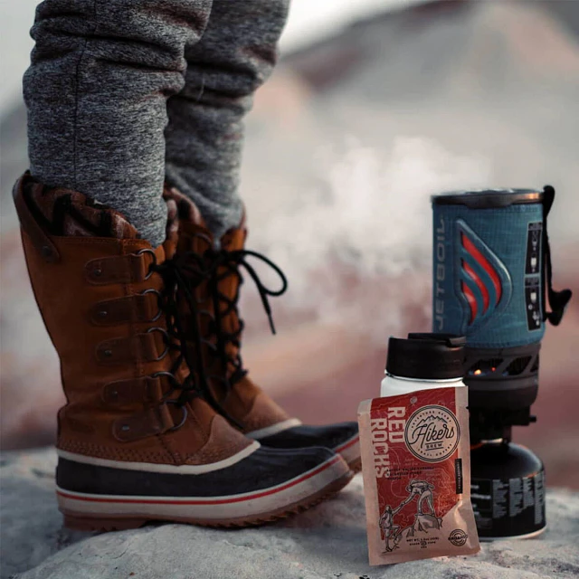 Hikers Brew Red Rocks Coffee packet next to Flash Cooking System