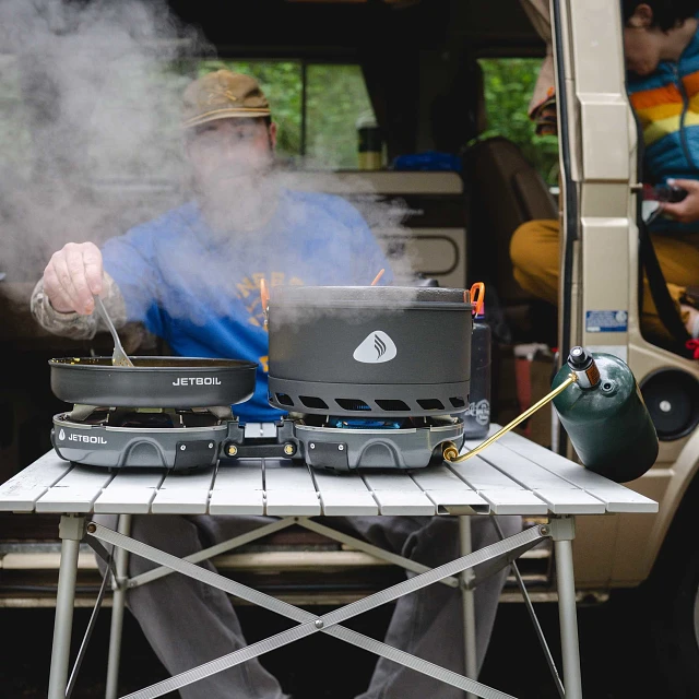 Cooking a meal on the Jetboil Genesis Basecamp System