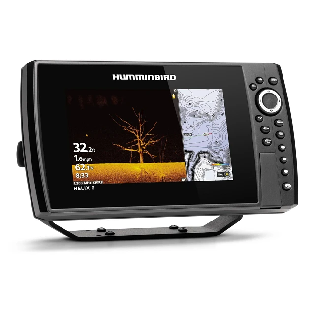 HELIX 8 CHIRP MEGA Down Imaging GPS G4N right angled view with Down Imaging