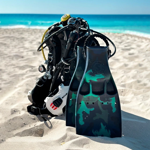 Jet Fin w/ Spring Heel Strap, Dark Blue Camo, XL - SCUBAPRO Jet Fin w/ Spring Heel Strap, Dark Blue Camo, XL - SCUBAPRO
