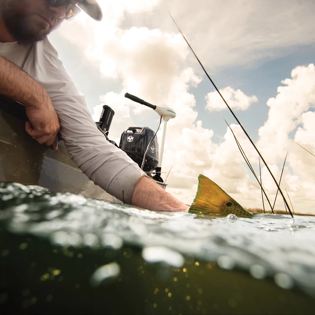 Riptide Transom trolling motor in use