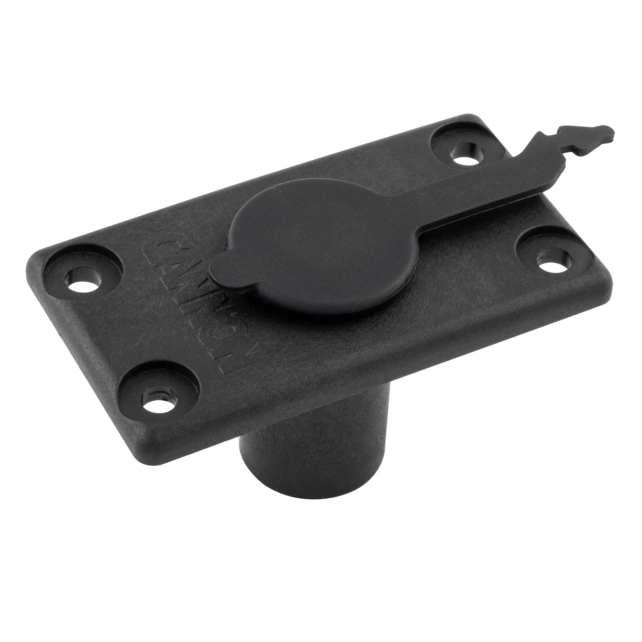 Black flush mount with attached cover