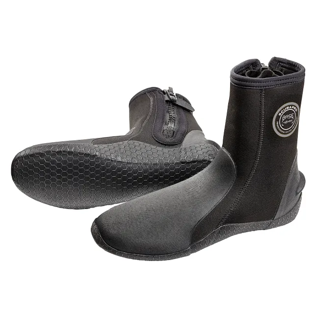 Base Boot, 4mm, Schwarz, 2XL - Vorderansicht und Ansicht der Laufsohle