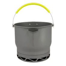 Front view of Eureka! Camp Café Boiling Kettle with handle up
