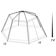 Hexagon Screen House Spec Diagram