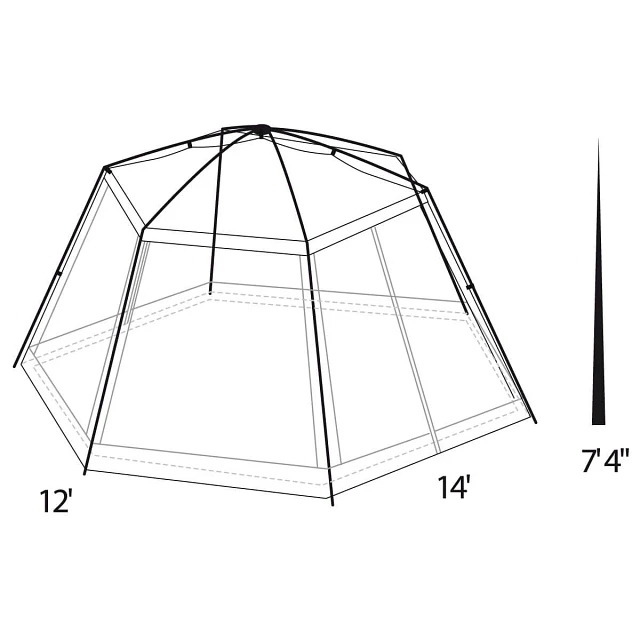 Hexagon Screen House Spec Diagram